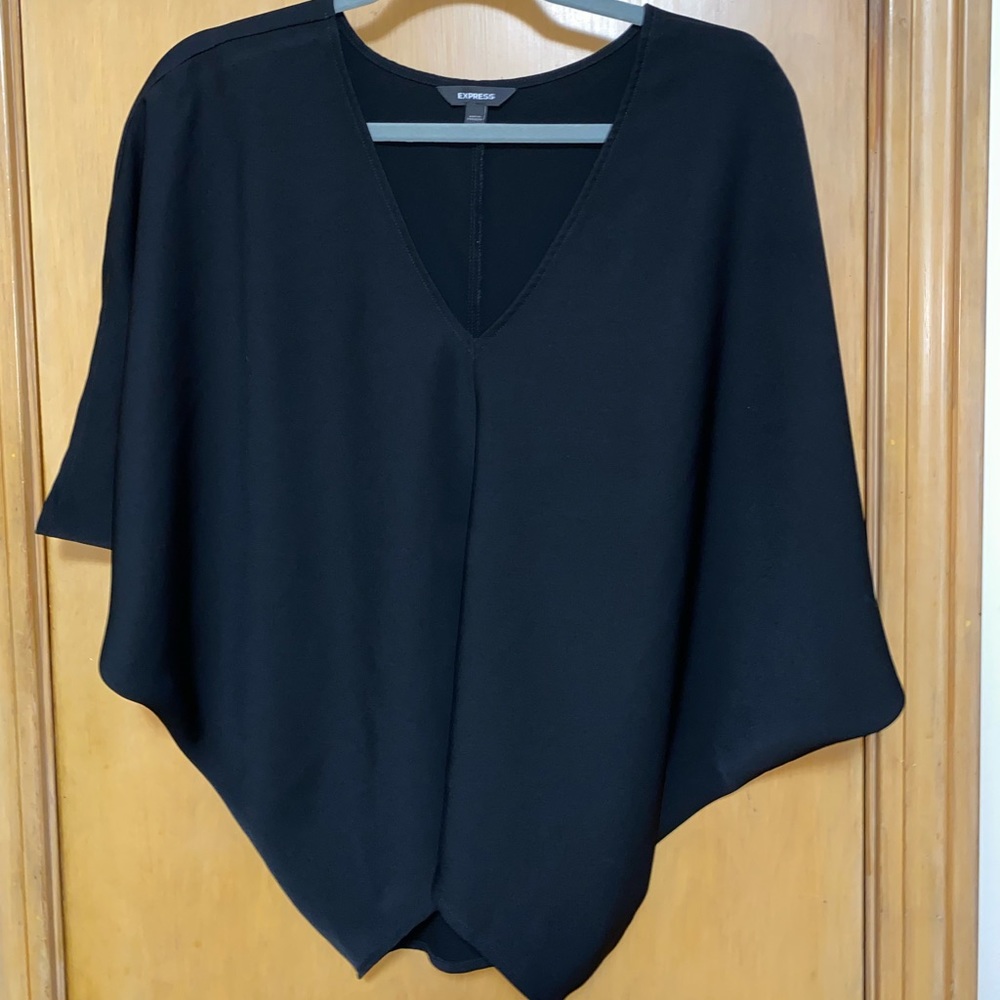 Express Low V neck Black Top